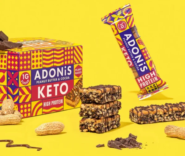 Adonis Peanut Butter & Cocoa Keto High Protein bars 45g – Case of 16