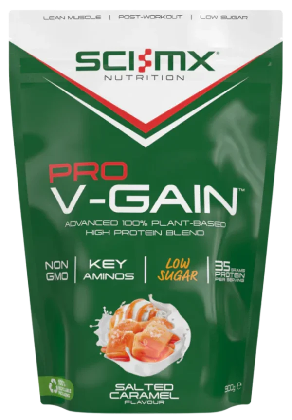 Sci-MX Nutrition Salted Caramel flavour Pro V-GAIN Vegan Protein Powder 900g